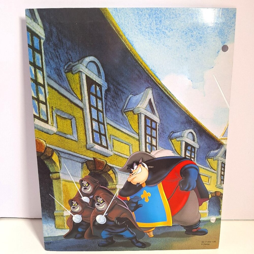The Three Musketeers Pocket Folder Disney Mickey Donald Goofy 3 Hole Vintage - Picture 3 of 6